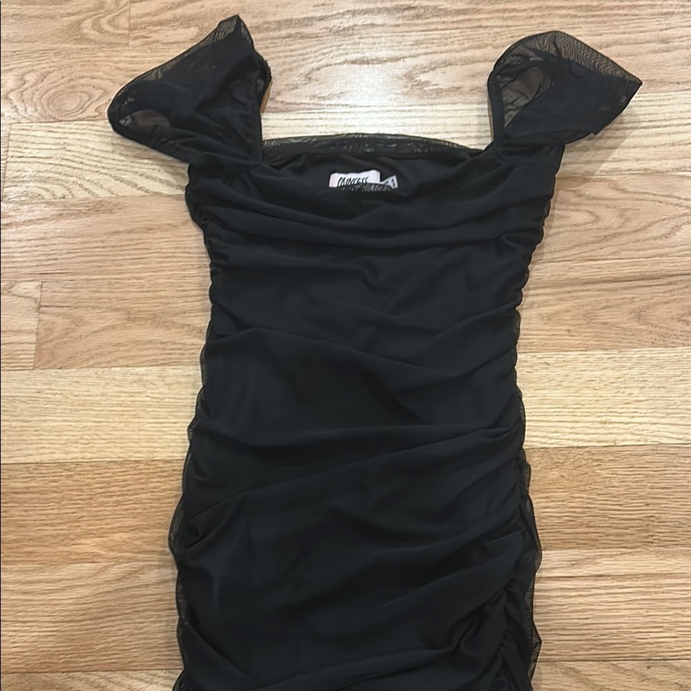 Princess Polly Black Mesh Detail Dress
